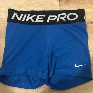 Nike Pro Royal Blue Shorts with Black Waistband